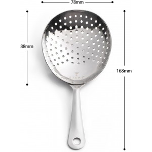 Bartender Julep Strainer for Cocktail Drinks, Professional Bar Strainer for Bartending, Martini Strainer for Boston Shaker Mixing Glass – Stainless Steel