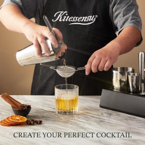 KITESSENSU Boston Shaker Set Mixology Bartender Kit | Premium Cocktail Shaker Kit with Stand Professional Home Bar Tools Accessories: Martini Shaker, Citrus Tools, Fine Mesh Strainers, Muddler, Jigger