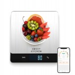 Smart Food Scale for Kitchen,Digital Food Scale with Nutritional Calculator, 24 Nutrients Tracking for Weight Loss, Connect to Smartphone App Android and iOS, Stainless Steel 11lb max