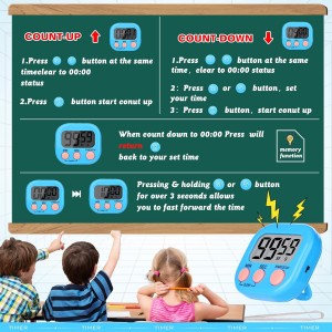 Mwellewm Kitchen Timer 6 Packs Digital Timers for Classroom Small Magnetic Countdown Stopwatch for Cooking Mini Loud Alarm Stop for Kitchen Study Work Baking Sports Games Timer Clock