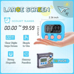 Mwellewm Kitchen Timer 6 Packs Digital Timers for Classroom Small Magnetic Countdown Stopwatch for Cooking Mini Loud Alarm Stop for Kitchen Study Work Baking Sports Games Timer Clock