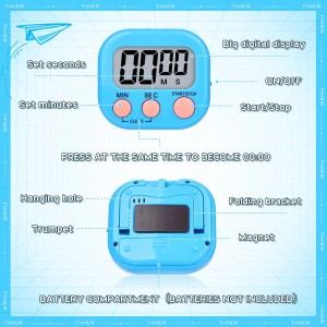 Mwellewm Kitchen Timer 6 Packs Digital Timers for Classroom Small Magnetic Countdown Stopwatch for Cooking Mini Loud Alarm Stop for Kitchen Study Work Baking Sports Games Timer Clock