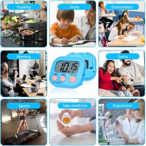 Mwellewm Kitchen Timer 6 Packs Digital Timers for Classroom Small Magnetic Countdown Stopwatch for Cooking Mini Loud Alarm Stop for Kitchen Study Work Baking Sports Games Timer Clock