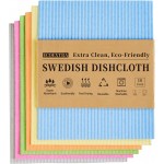 Swedish Dishcloths for Kitchen 10 Pack, Cellulose Sponge Cloths of Reusable Dish Cloths for Cleaning,Super Absorbent Dish Towels for Washing Dishes