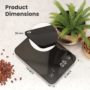 Qahar Food Scale with Nutritional Calculator, Waterproof LED Display Digital Kitchen Scale for Weight Loss Cooking Baking Keto Macro Diet, Calorie Counting, Black Glass, 22lb/10kg