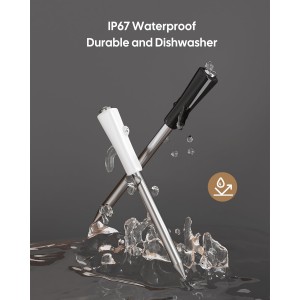 Meat Thermometer Wireless with Dual Probes for Grilling & Smoking | Fitflavor Bluetooth WiFi Meat Thermometer - Smart Meat Probe for BBQ, Oven, Rechargeable IP67 Waterproof