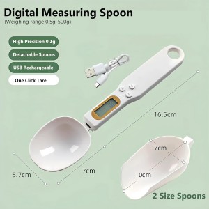 Digital Measuring Spoon Electronic Scale Spoon Weighing for Food Coffee Powder Tea Ingredients Spice Baking Kitchen Gram Measuring Spoons High Precision 0.1g