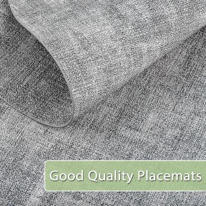 Placemats for Dining Table Set of 8 Non-Slip, Heat Resistant Leather Placemat Double Layer, Waterproof Table Mats Easy to Clean for Kitchen Dining Room Coffee Office Table, Grey