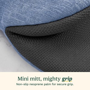 Cuisinart Mini Oven Mitts – 5.5” x 7” Heat-Resistant Kitchen Mitts for Oven with Non-Slip Neoprene Palm, Cotton Filling, and Fabric Loop – Durable Oven Mitt Set for Cooking & Baking (Chambray)