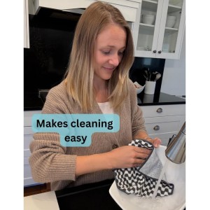 Severn Dish Cloths for Washing Dishes 4pk. Odor-Resistant Dish Rags with Non-Scratch Wire Scrubber Side for Kitchen Cleaning. Grime-Fighting Bamboo-Charcoal Microfiber 2-Sided Dishrags. Machine Wash