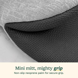 Cuisinart Mini Oven Mitts – 5.5” x 7” Heat-Resistant Kitchen Mitts for Oven with Non-Slip Neoprene Palm, Cotton Filling, and Fabric Loop – Durable Oven Mitt Set for Cooking & Baking (Chambray)