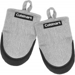 Cuisinart Mini Oven Mitts – 5.5” x 7” Heat-Resistant Kitchen Mitts for Oven with Non-Slip Neoprene Palm, Cotton Filling, and Fabric Loop – Durable Oven Mitt Set for Cooking & Baking (Chambray)