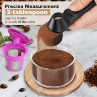 Coffee Scoop & Funnel for Reusable K Cup Refillable Coffee Pods, Coffee Measuring Spoon 2 Tablespoon Capacity, Scoop with Funnel for Ground Coffee, Protein Powder, Tea (Black, 1 Pack)