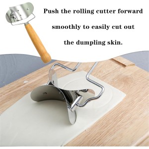 2 PCS Dumpling Cutter Sturdy Dumpling Maker Dumpling Wrapper Skin Dough Cutter Stainless Steel Dough Blenders Circle Roller Mold for DIY Kitchen Accessories
