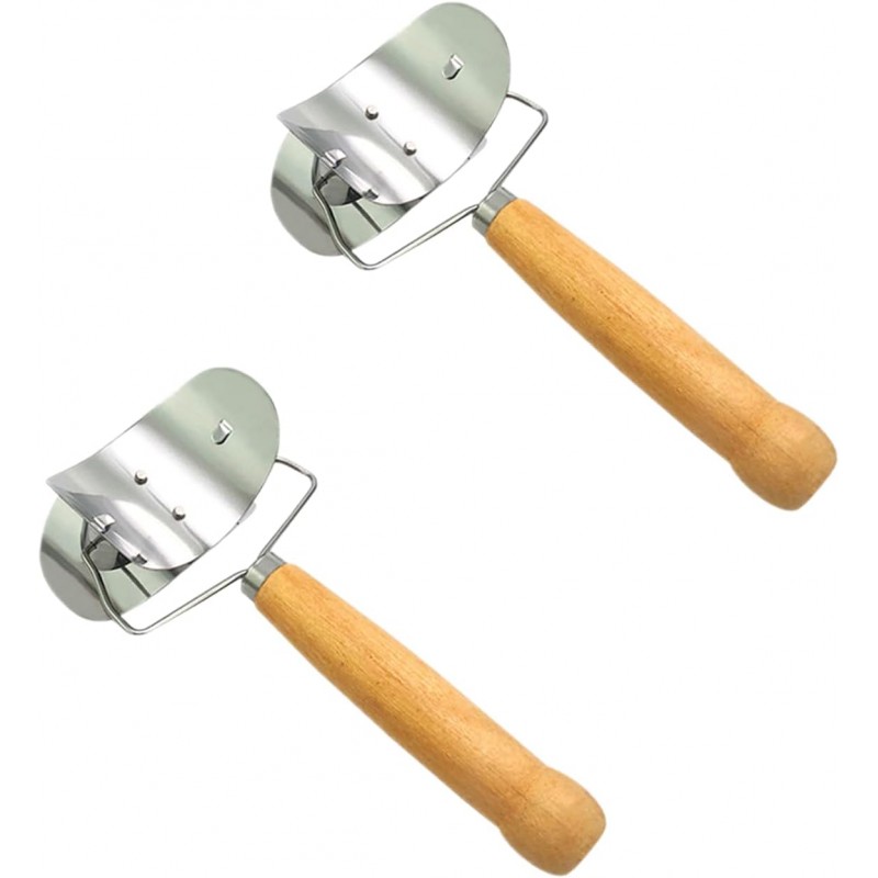 2 PCS Dumpling Cutter Sturdy Dumpling Maker Dumpling Wrapper Skin Dough Cutter Stainless Steel Dough Blenders Circle Roller Mold for DIY Kitchen Accessories