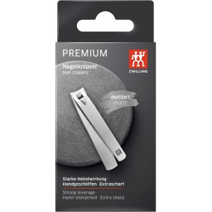 ZWILLING Nail Clipper (for fingernails and toenails, strong leverage, slightly curved cutting edge, hypoallergenic), Premium, Silver, 3.5 inch