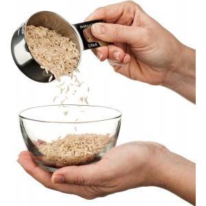 Hudson Essentials Stainless Steel Measuring Cups Set - (9 Piece Set) - Stackable Set with Spout - Includes 2 Cup and 1.5 Cup