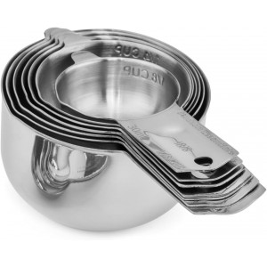Hudson Essentials Stainless Steel Measuring Cups Set - (9 Piece Set) - Stackable Set with Spout - Includes 2 Cup and 1.5 Cup