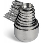 Hudson Essentials Stainless Steel Measuring Cups Set - (9 Piece Set) - Stackable Set with Spout - Includes 2 Cup and 1.5 Cup
