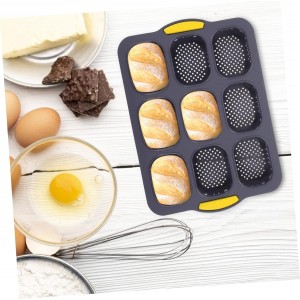 Ciabatta Bread Pan Baking Tray Dividers Silicone Loaf Mold Non-stick Heat Resistant for French Bread and Cake Baking
