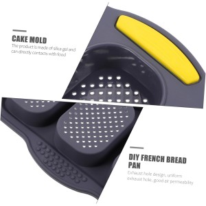 Ciabatta Bread Pan Baking Tray Dividers Silicone Loaf Mold Non-stick Heat Resistant for French Bread and Cake Baking