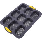 Ciabatta Bread Pan Baking Tray Dividers Silicone Loaf Mold Non-stick Heat Resistant for French Bread and Cake Baking