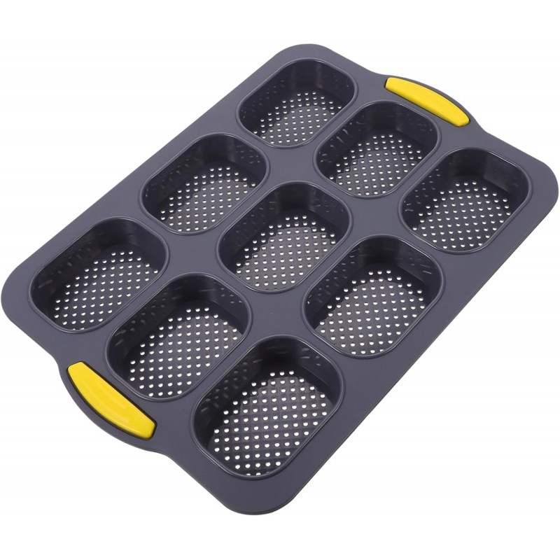 Ciabatta Bread Pan Baking Tray Dividers Silicone Loaf Mold Non-stick Heat Resistant for French Bread and Cake Baking