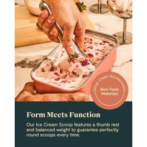 Caraway Ice Cream Scoop - Non Toxic Stainless Steel - Essential Kitchen Tool - Ergonomic Handle