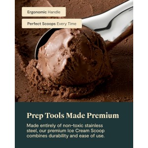 Caraway Ice Cream Scoop - Non Toxic Stainless Steel - Essential Kitchen Tool - Ergonomic Handle