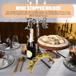 Garneck Animal Shape Bottle Stoppers Rack Wine Vacuum Stopper Display Metal Wine Plug Holder