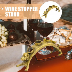 Garneck Animal Shape Bottle Stoppers Rack Wine Vacuum Stopper Display Metal Wine Plug Holder