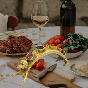 Garneck Animal Shape Bottle Stoppers Rack Wine Vacuum Stopper Display Metal Wine Plug Holder