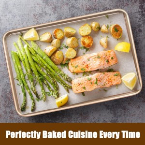 Baking Sheet Pan Set of 2, Wildone Commercial Cookie Sheets for Baking, Nonstick Carbon Steel Jelly Roll Pan Oven Tray 15x10 Inch, Heavy Duty & Easy Clean