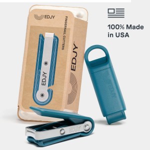 EDJY Fingernail Cutter - Precision Stainless Steel Nail Cutter for Fingernails | Sharp Blade, Ergonomic Design, Durable & Rust-Resistant | Ideal for Men and Women | EDJY Blue