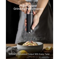 Heavy Duty Metal Pepper Grinder, Professional Manual Pepper Grinder with Adjustable Coarseness, Pepper Mill with Magnetic Powder Chamber, Refillable Pepper Mill for Spices, High Output