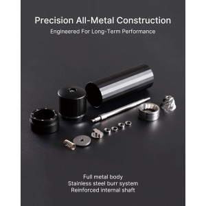 Heavy Duty Metal Pepper Grinder, Professional Manual Pepper Grinder with Adjustable Coarseness, Pepper Mill with Magnetic Powder Chamber, Refillable Pepper Mill for Spices, High Output