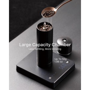 Heavy Duty Metal Pepper Grinder, Professional Manual Pepper Grinder with Adjustable Coarseness, Pepper Mill with Magnetic Powder Chamber, Refillable Pepper Mill for Spices, High Output