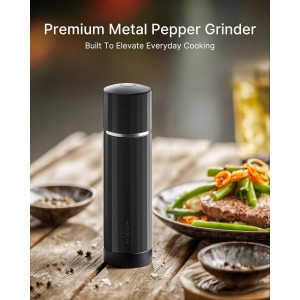 Heavy Duty Metal Pepper Grinder, Professional Manual Pepper Grinder with Adjustable Coarseness, Pepper Mill with Magnetic Powder Chamber, Refillable Pepper Mill for Spices, High Output