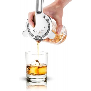 Cocktail Strainer – Stainless Steel Hawthorne Strainer with Removable Spring for Bartending, Boston Shakers, and Mixing Glasses – Perfect for Martinis and Cocktails (Silver)