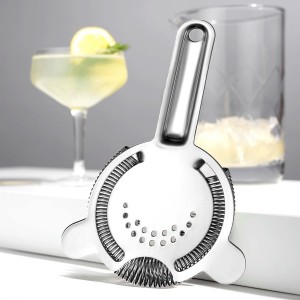 Cocktail Strainer – Stainless Steel Hawthorne Strainer with Removable Spring for Bartending, Boston Shakers, and Mixing Glasses – Perfect for Martinis and Cocktails (Silver)