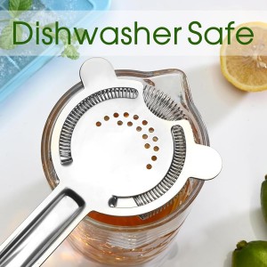 Cocktail Strainer – Stainless Steel Hawthorne Strainer with Removable Spring for Bartending, Boston Shakers, and Mixing Glasses – Perfect for Martinis and Cocktails (Silver)