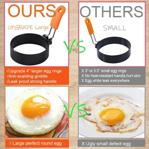 6 Packs Professional Egg Ring Pancake Ring Set,Non-Stick Stainless Steel 6