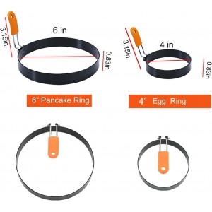 6 Packs Professional Egg Ring Pancake Ring Set,Non-Stick Stainless Steel 6