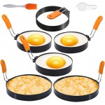 6 Packs Professional Egg Ring Pancake Ring Set,Non-Stick Stainless Steel 6