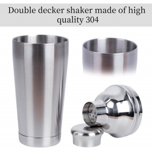 21oz Cocktail Shaker - Insulated Double Wall, Martini Shaker, Drink Shaker, No Stuck Twist Lid, Leakproof, Built-in Strainer, Perfect for Home Bar