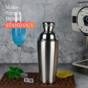 21oz Cocktail Shaker - Insulated Double Wall, Martini Shaker, Drink Shaker, No Stuck Twist Lid, Leakproof, Built-in Strainer, Perfect for Home Bar