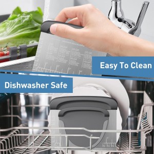 2 IN 1 Upgrade Bench Scraper, Dough Scraper for Pastry Bread Cake Pizza, Stainless Steel Dough Cutter with Conversion Chart & Measuring Scale, Bowl Scraper Food Scraper for Kitchen Baking, Gray