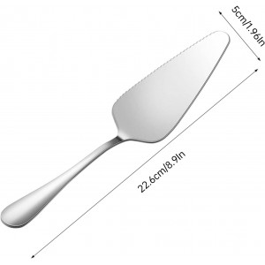 Cake Pie Server, 2 Pack Stainless Steel Pizza Pastry Cake Slicer Server Set, Cake Cutter with Serrated Edges for Kitchen, Restaurants, Wedding, Birthdays and Parties
