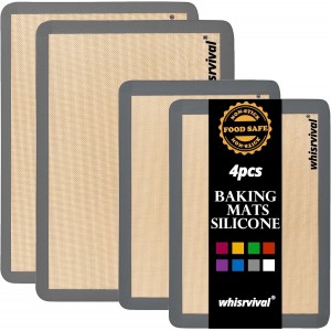 4 Pcs Silicone Baking Mat, Non-Stick Bak...