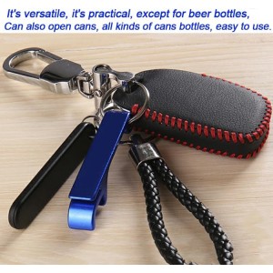 100 Pcs Bottle opener Keychain Bulk,Soda Beverage Beer Bottle Opener Keychain,Bottle Openers Aluminum Beer Bottle Opener Claw Beverage Keychain Ring for Kitchen,Wedding, Bar,Party(blue)